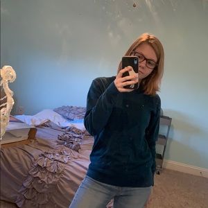 navy blue v-neck sweater